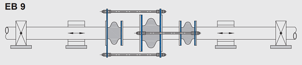 泄壓型橡膠膨脹節安裝示意圖 泄壓型橡膠膨脹節安裝示意圖
