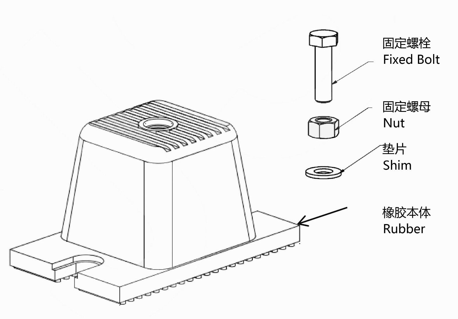 JDF橡膠減振器的安裝說明以及圖紙 JDF橡膠減振器的安裝說明以及圖紙